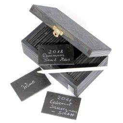 Wooden box with slate mini-boards