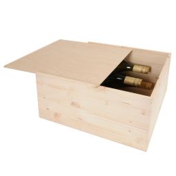 Wine box with sliding lid SIENA for 6 bottles