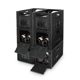 Wine rack WINEBOX, black, 6 piece set