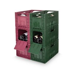 Wine rack WINEBOX, red/green, 6 piece set