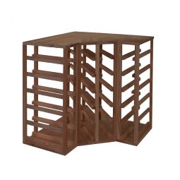 Wine rack 60 cm, Corner Module, brown stained