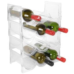 Acrylic wine rack system FLASH transparent, 4 piece set