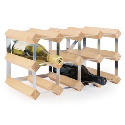 Modular wine rack system TREND 12 bottles, natural, D 22,8 cm