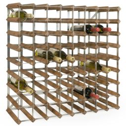 Modular wine rack system TREND for 72 bottles, dark brown
