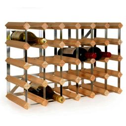 Modular wine rack system TREND for 90 bottles solid wood