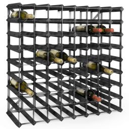 Modular wine rack system TREND , black stained, 72 Bottles