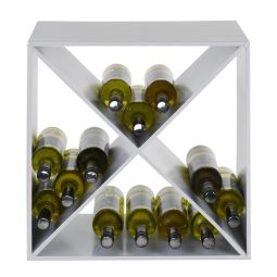 Wine rack cube CARRE silver gray