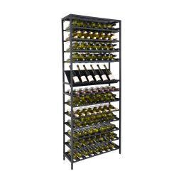 Metal Wine Rack BLACK PURE, Model 3 with Presentation Shelf