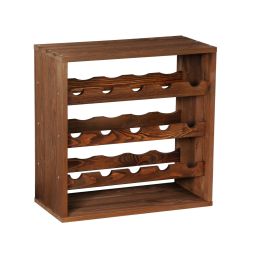 Wooden Wine rack system CUBE 50, tobacco, standard