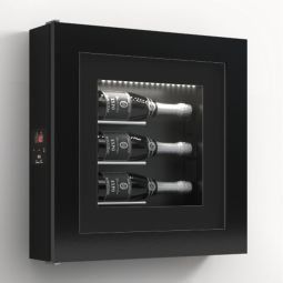 Climatised wall wine rack for 3 bottles, model 6