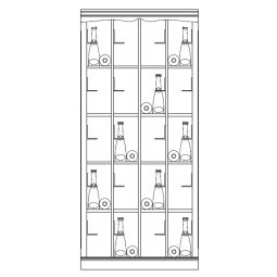 Wine rack system Piedmont, model 5, fir wood, white with light brown veneered alder edge