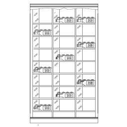 Piedmont wine rack system, model 8, oak veneer, dark brown