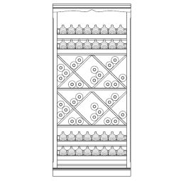 Piedmont wine rack system, model 10, oak veneer, dark brown
