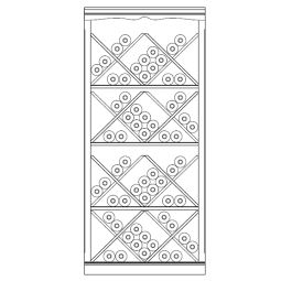 Piedmont wine rack system, model 11, oak veneer, dark brown