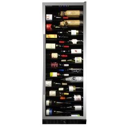 Single zone wine cooler f. 143 btls., silver