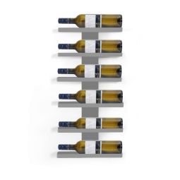 Wall wine rack for 6 bottles 0,75l, silver color