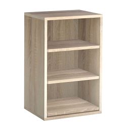Module with 3 pull-out shelves for crates up to 19cm, W 45 x D 33, light oak