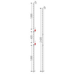 Intermediate piece 42 cm (2 pieces) for total height 2.42 m