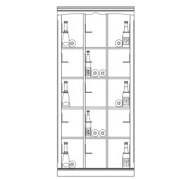 Wine rack system Piedmont, fir wood, model 5, walnut/ medium brown