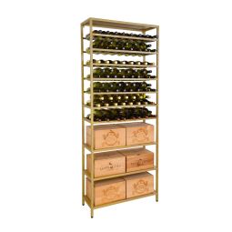 Metal Wine Rack BLACK PURE Model 8, gold