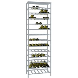 Metal Wine Rack BLACK PURE, Model 2, narrow, silver