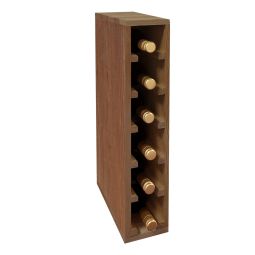 Wine rack 60 cm, narrow module for 6 bottles, stained brown