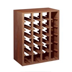 Wine rack 60 cm, module QUADRI narrow, brown stained pine