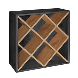 Shelving module with diamonds, ash graphite/country oak