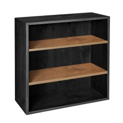 Shelving module with 2 shelves, ash graphite/country oak